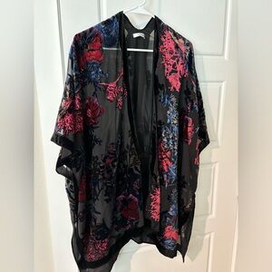 Floral Sheer Kimono with Vibrant Embroidery